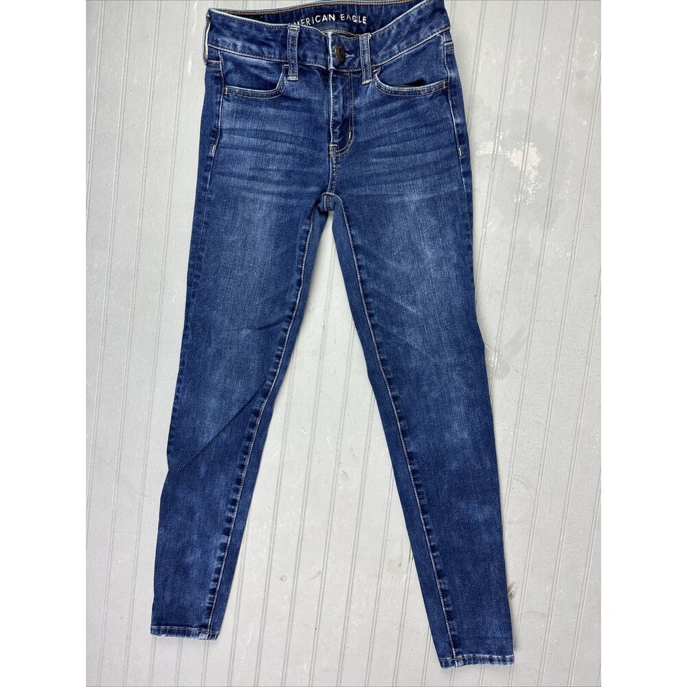 American Eagle Size 00 Short Womens Jeans 360 Next Level Stretch Low Rise Skinny